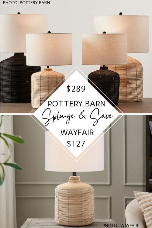 Pottery barn cheap rattan lamp